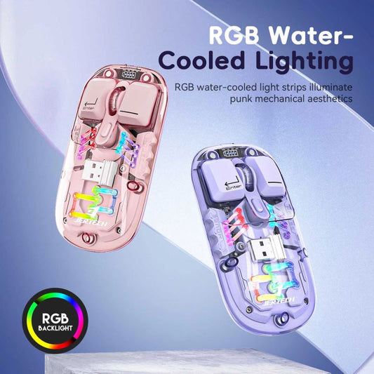 Transparent Dual-mode Rechargeable BT Wireless Mouse