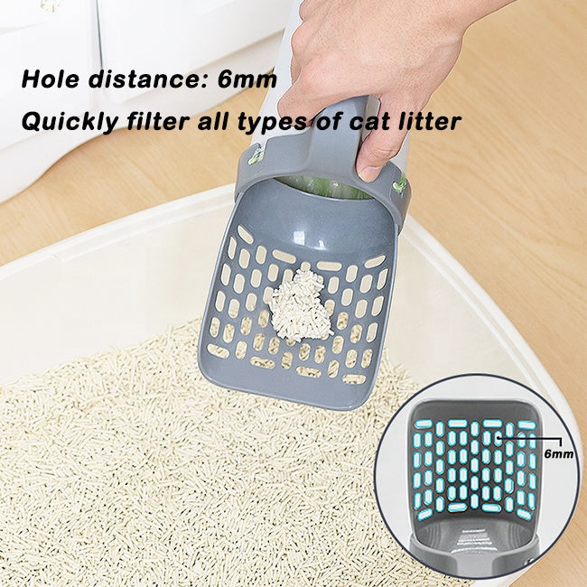 Portable Plastic Cat Litter Scoop With Bag